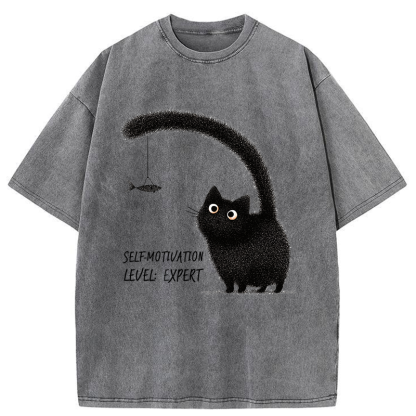 Tokyo-Tiger Purrfect Motivation Washed T-Shirt