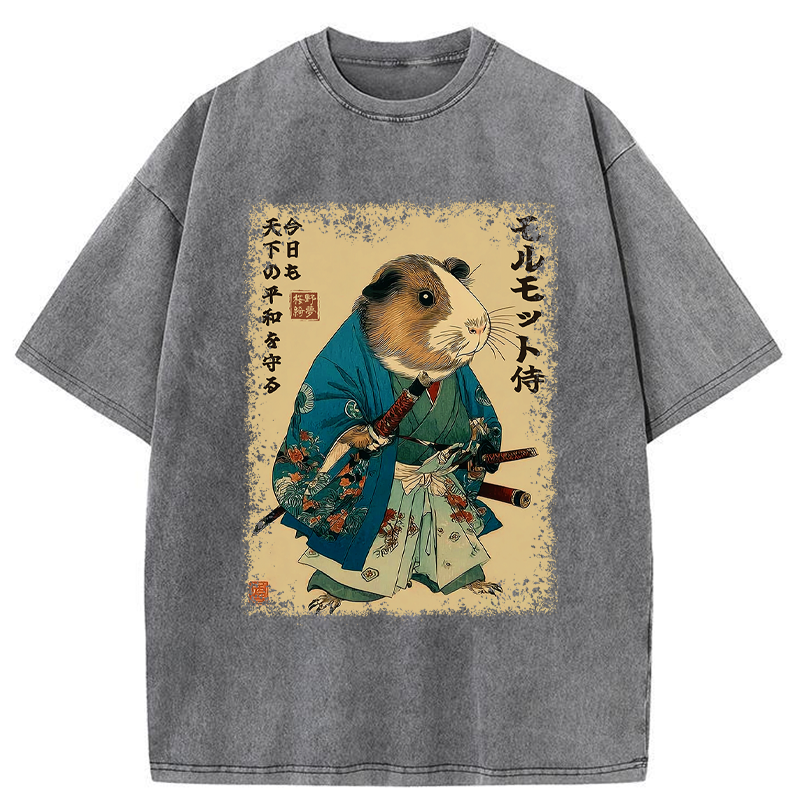 Tokyo-Tiger Peacekeeper Guinea Samurai Washed T-Shirt