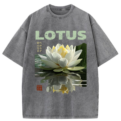 Tokyo-Tiger Zen Lotus Poster Washed T-Shirt