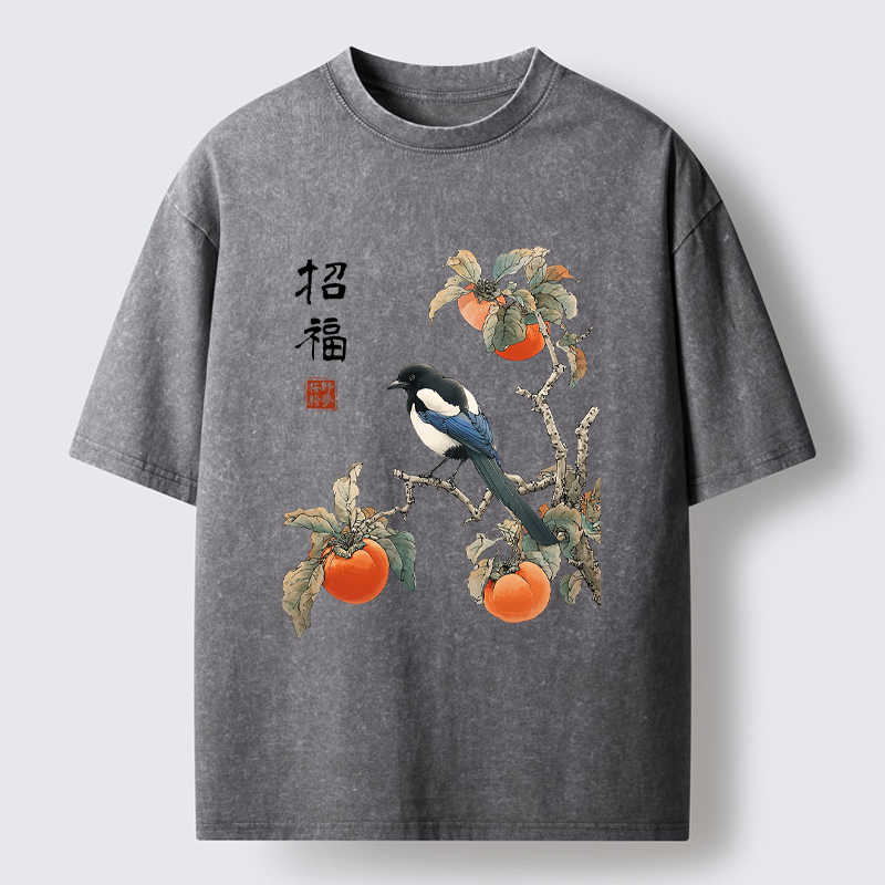 Tokyo-Tiger Perched Blessings Washed T-Shirt