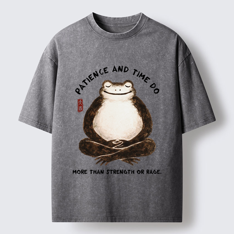 Tokyo-Tiger Zen Frog Wisdom Washed T-Shirt