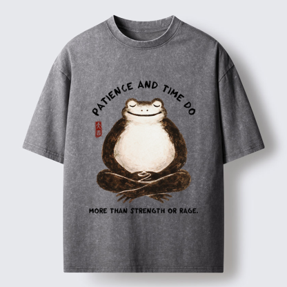Tokyo-Tiger Zen Frog Wisdom Washed T-Shirt