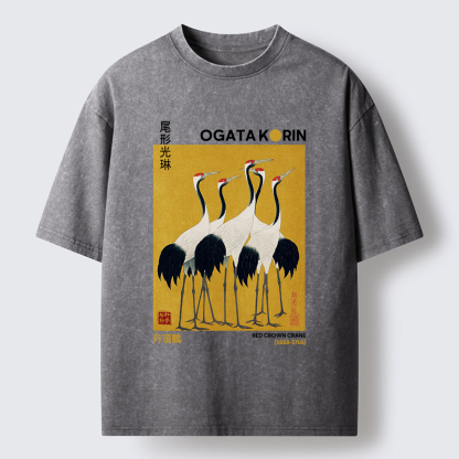 Tokyo-Tiger Dance of Cranes Washed T-Shirt