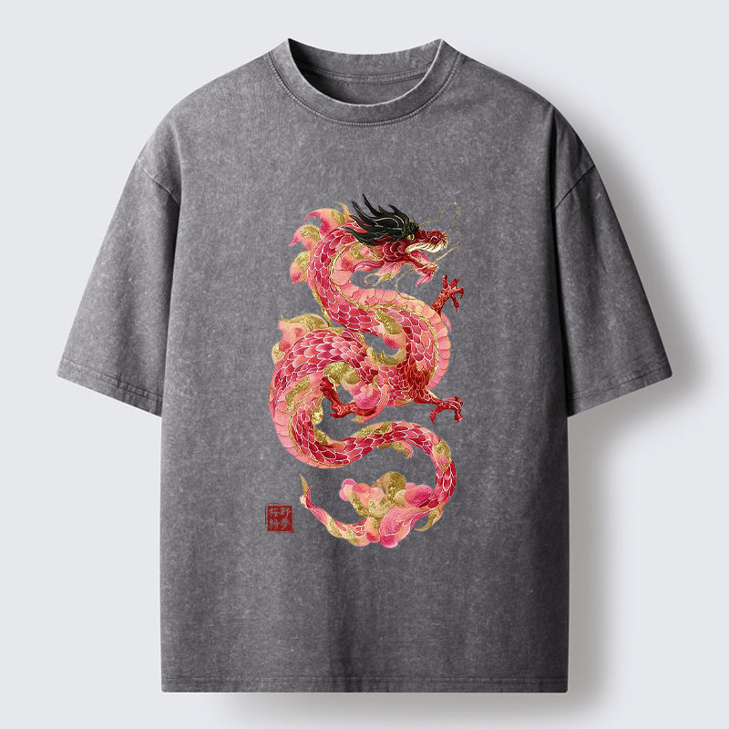 Tokyo-Tiger Eternal Flame Dragon Washed T-Shirt