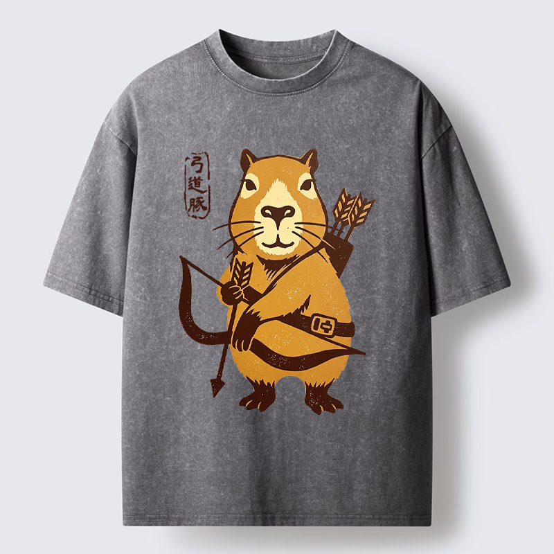 Tokyo-Tiger The Capybara Archer: Target Chill Washed T-Shirt