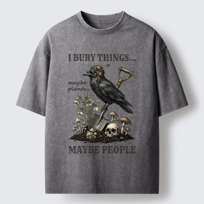 Tokyo-Tiger "Maybe Plants, Maybe People" Dark Humor Washed T-Shirt