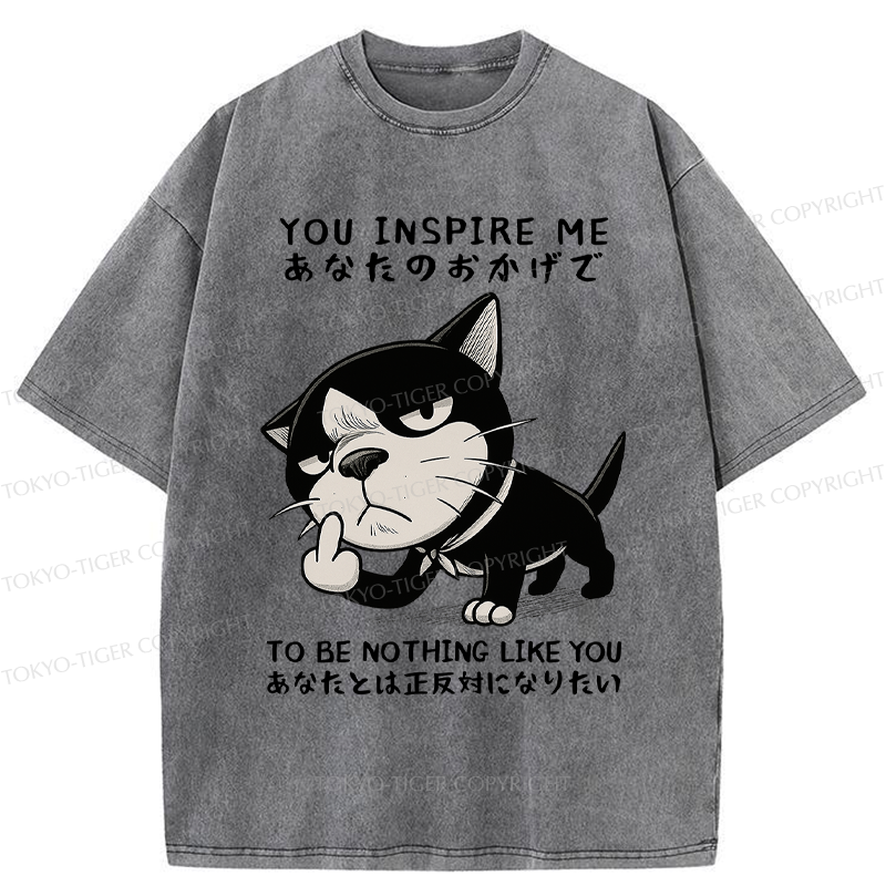 Tokyo-Tiger Funny Cat doesn't want to be you meme Washed T-Shirt