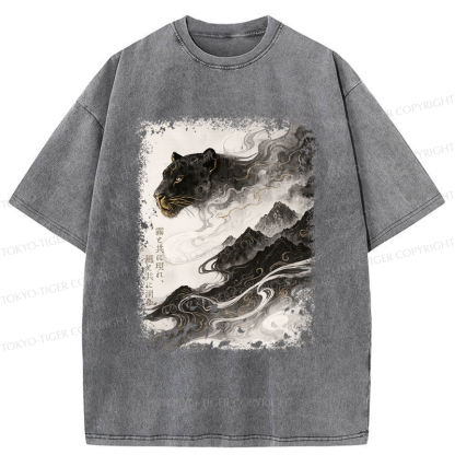 Tokyo-Tiger Appearing With The Mist, Vanishing With The Wind Washed T-Shirt