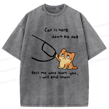 Tokyo-Tiger Tell Me Who Hurt You, The Cat Will End Them Washed T-Shirt