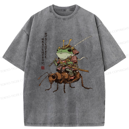 Tokyo-Tiger Frog Samurai：You Can Run But You Can't Hide Washed T-Shirt