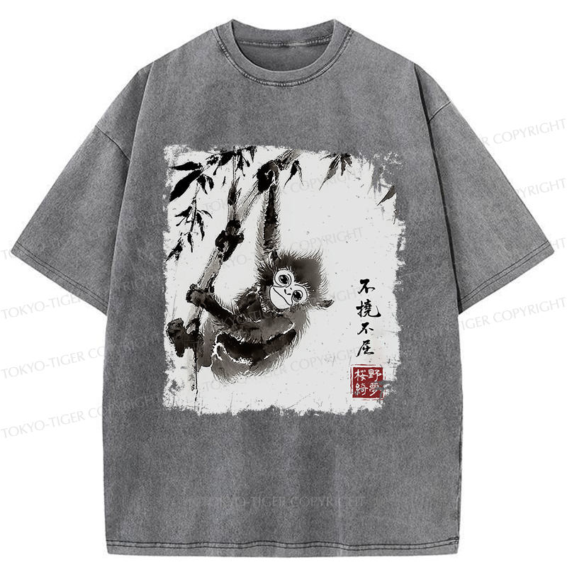Tokyo-Tiger Little Monkey：Unyielding And Indomitable Washed T-Shirt