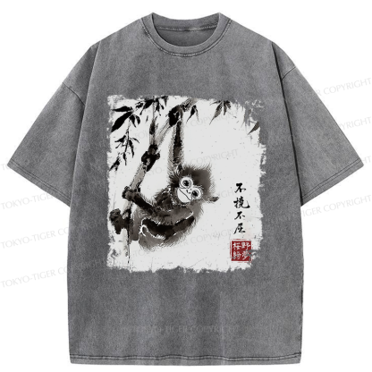 Tokyo-Tiger Little Monkey：Unyielding And Indomitable Washed T-Shirt