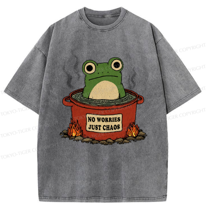Tokyo-Tiger Frog：No Worries，Just Chaos Washed T-Shirt