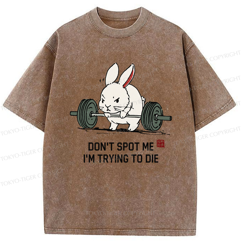 Tokyo-Tiger Determined Rabbit Gym Washed T-Shirt