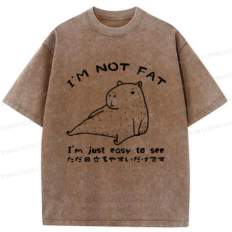Tokyo-Tiger Funny Capybara Fat just easy to see Washed T-Shirt