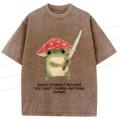 Tokyo-Tiger Frog Samurai: Can’t Change It Anyway Washed T-Shirt