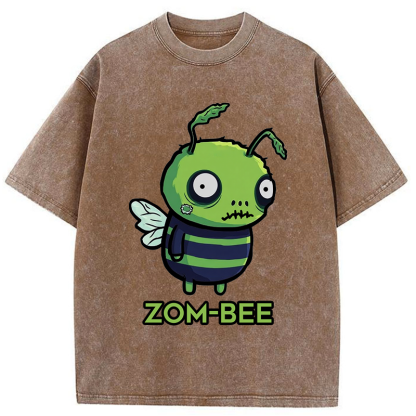 Tokyo-Tiger Funny Zom-Bee Washed T-Shirt