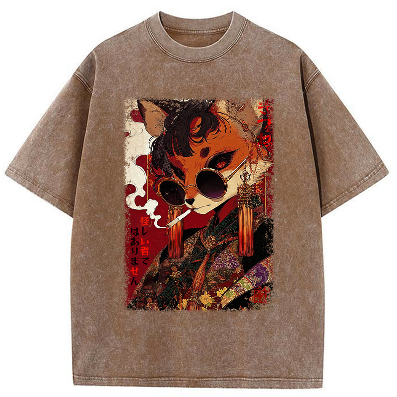 Tokyo-Tiger Not a Suspicious Fox Washed T-Shirt