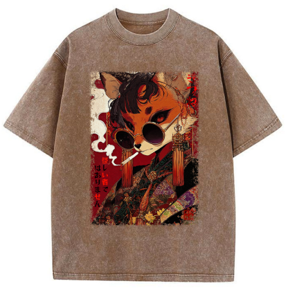 Tokyo-Tiger Not a Suspicious Fox Washed T-Shirt