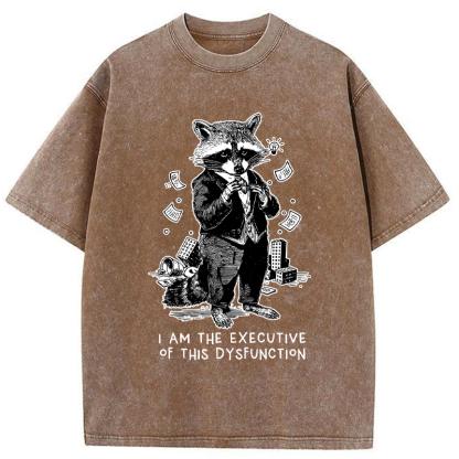 Tokyo-Tiger Funny Raccoon:CEO of Chaos Washed T-Shirt