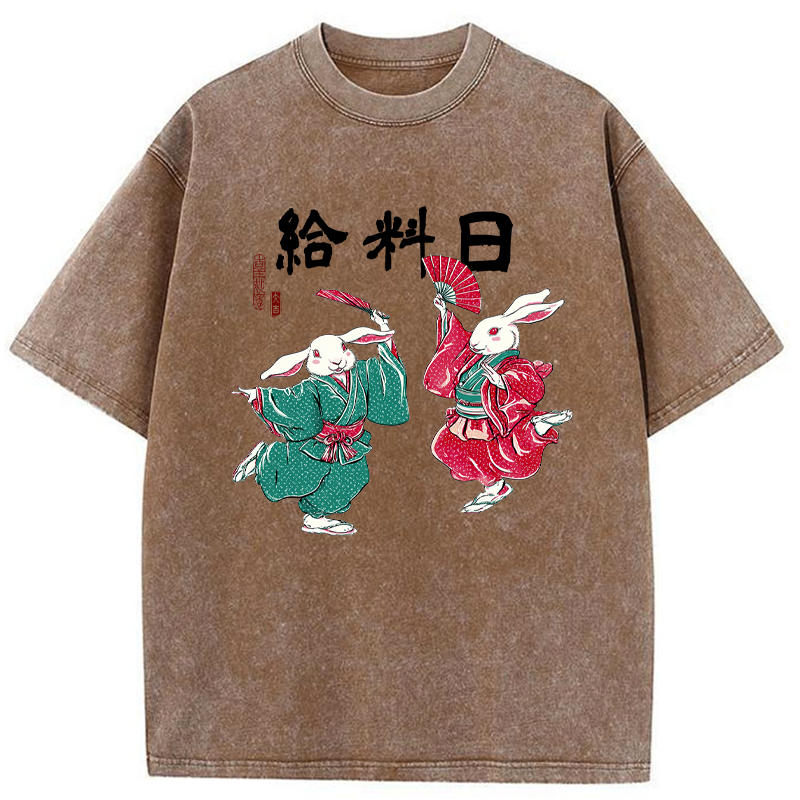 Tokyo-Tiger Payday Dancing Bunnies Washed T-Shirt