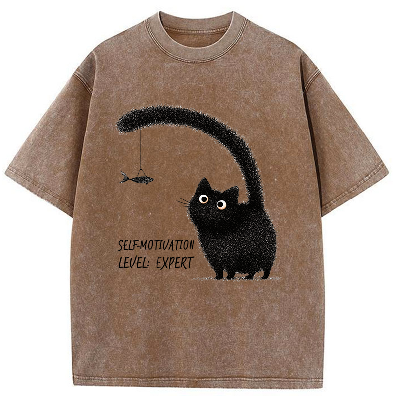 Tokyo-Tiger Purrfect Motivation Washed T-Shirt