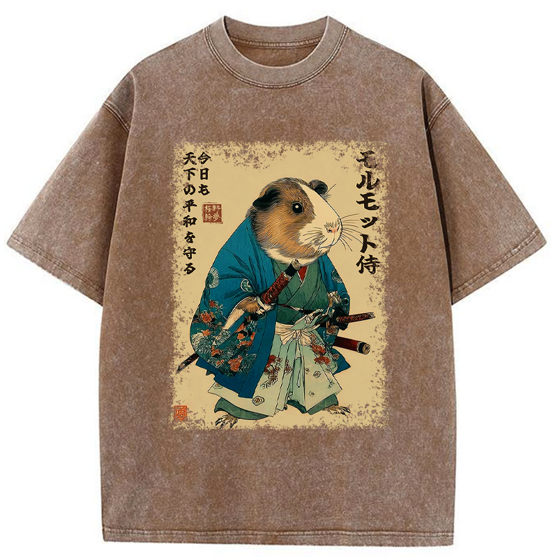 Tokyo-Tiger Peacekeeper Guinea Samurai Washed T-Shirt