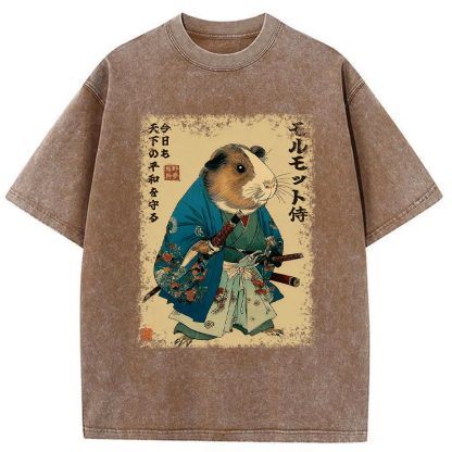 Tokyo-Tiger Peacekeeper Guinea Samurai Washed T-Shirt