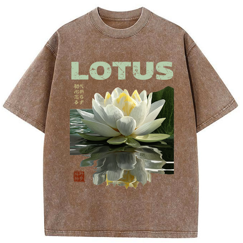 Tokyo-Tiger Zen Lotus Poster Washed T-Shirt