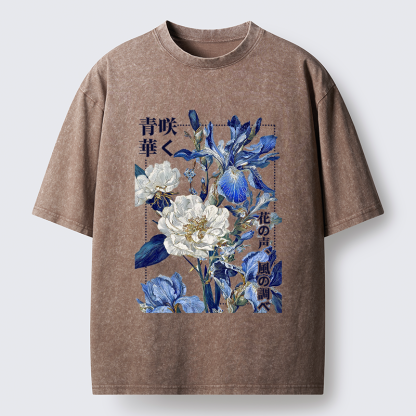 Tokyo-Tiger Harmony of Bloom and Breeze Washed T-Shirt