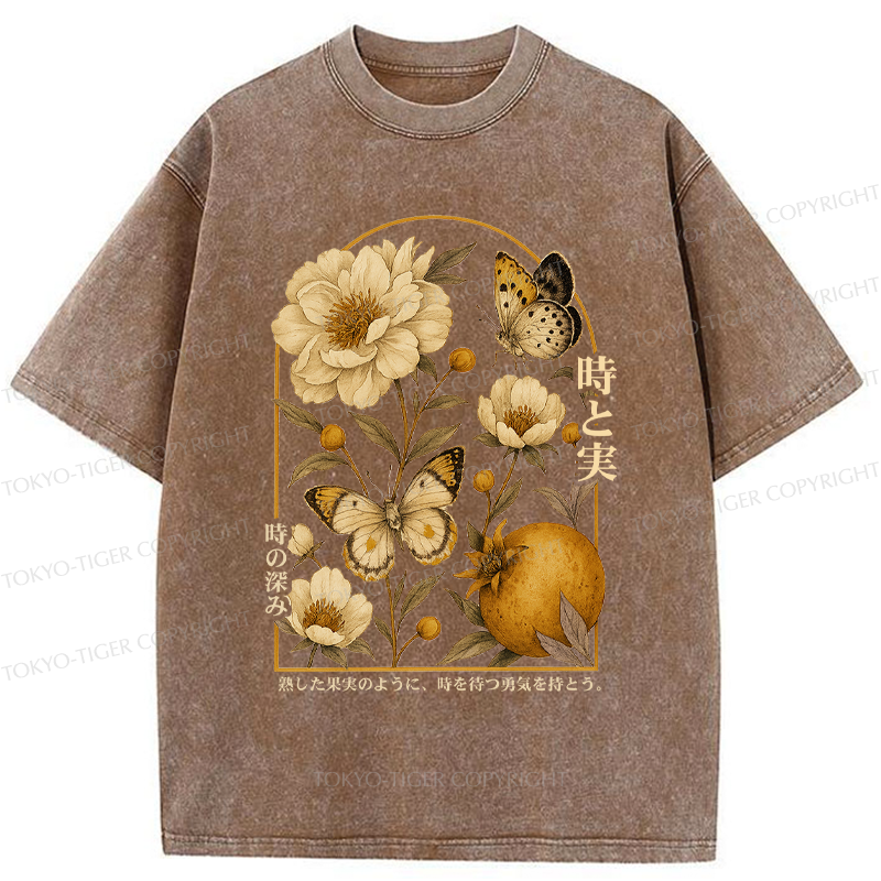 Tokyo-Tiger Flower, Dish, Fruit, Time Poster Washed T-Shirt