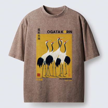 Tokyo-Tiger Dance of Cranes Washed T-Shirt