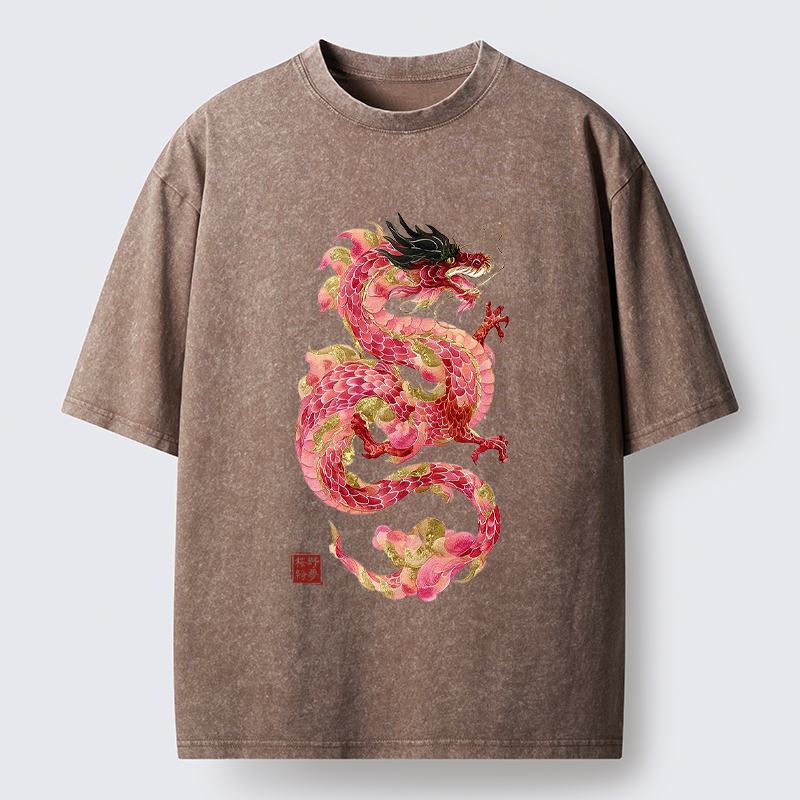 Tokyo-Tiger Eternal Flame Dragon Washed T-Shirt