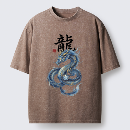 Tokyo-Tiger Mythic Blue Dragon Washed T-Shirt