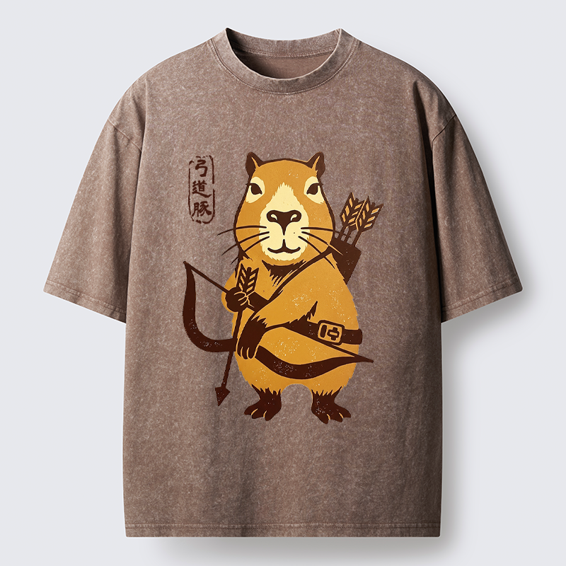 Tokyo-Tiger The Capybara Archer: Target Chill Washed T-Shirt