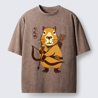 Tokyo-Tiger The Capybara Archer: Target Chill Washed T-Shirt