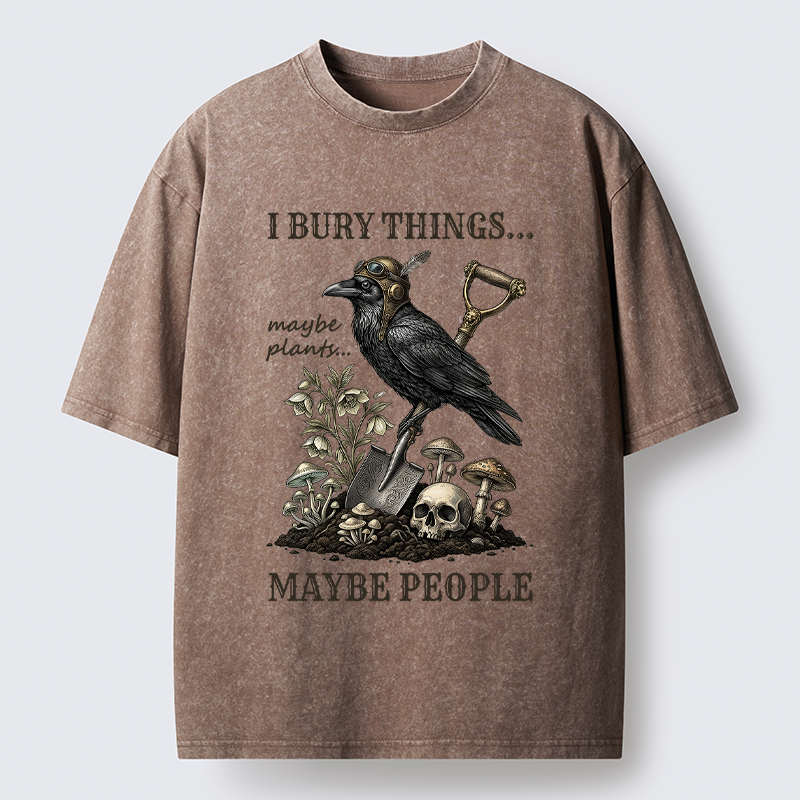 Tokyo-Tiger "Maybe Plants, Maybe People" Dark Humor Washed T-Shirt