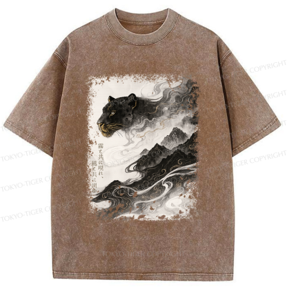 Tokyo-Tiger Appearing With The Mist, Vanishing With The Wind Washed T-Shirt