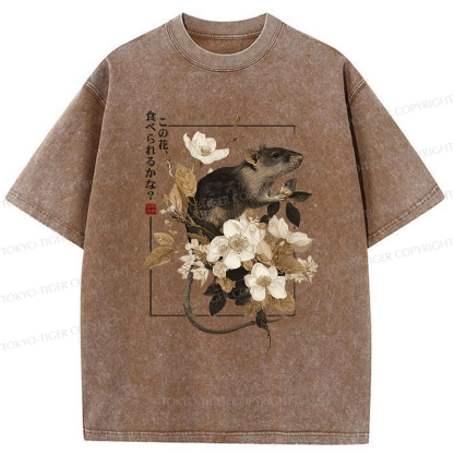 Tokyo-Tiger Can This Flower Be Eaten?-Mouse Washed T-Shirt