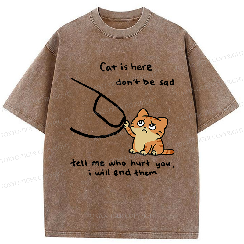 Tokyo-Tiger Tell Me Who Hurt You, The Cat Will End Them Washed T-Shirt