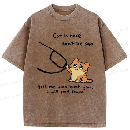Tokyo-Tiger Tell Me Who Hurt You, The Cat Will End Them Washed T-Shirt
