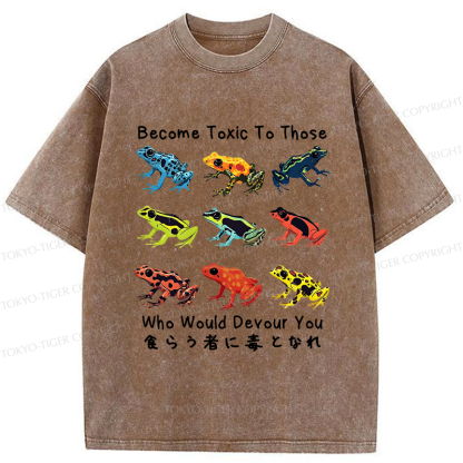 Tokyo-Tiger Funny Frog Poison Your Devourers Washed T-Shirt