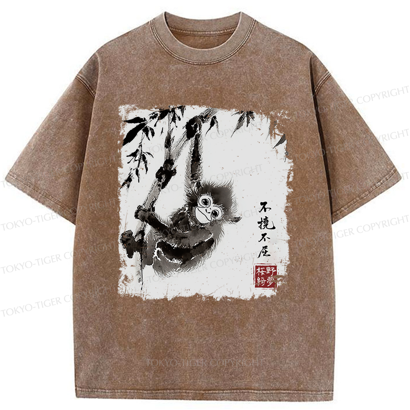 Tokyo-Tiger Little Monkey：Unyielding And Indomitable Washed T-Shirt