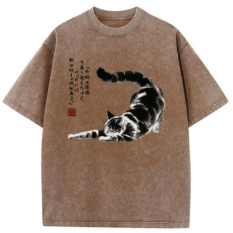 Tokyo-Tiger Vomit On My Bed, But I Survived Washed T-Shirt