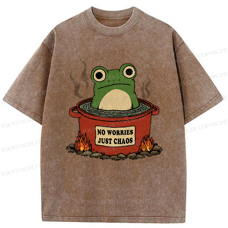 Tokyo-Tiger Frog：No Worries，Just Chaos Washed T-Shirt