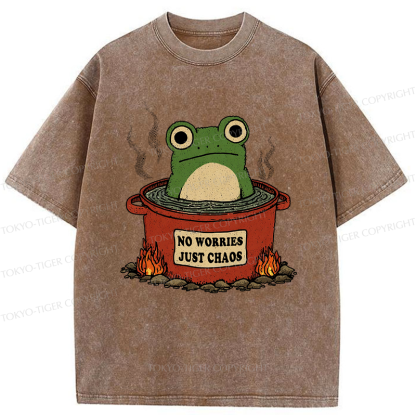 Tokyo-Tiger Frog：No Worries，Just Chaos Washed T-Shirt