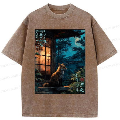 Tokyo-Tiger Fox Lord: Trespassing is not allowed! Washed T-Shirt