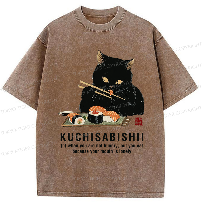 Tokyo-Tiger Cat：Not Hungry, Just Bored Washed T-Shirt