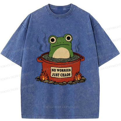 Tokyo-Tiger Frog：No Worries，Just Chaos Washed T-Shirt