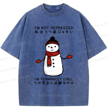 Tokyo-Tiger Ultimate Chill Snowman Zen Washed T-Shirt